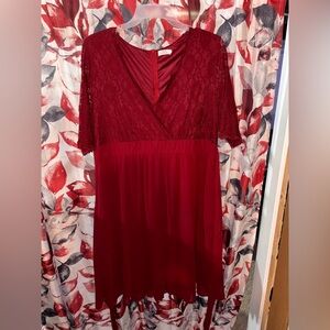 Chic Long Sleeve Burgundy Dress